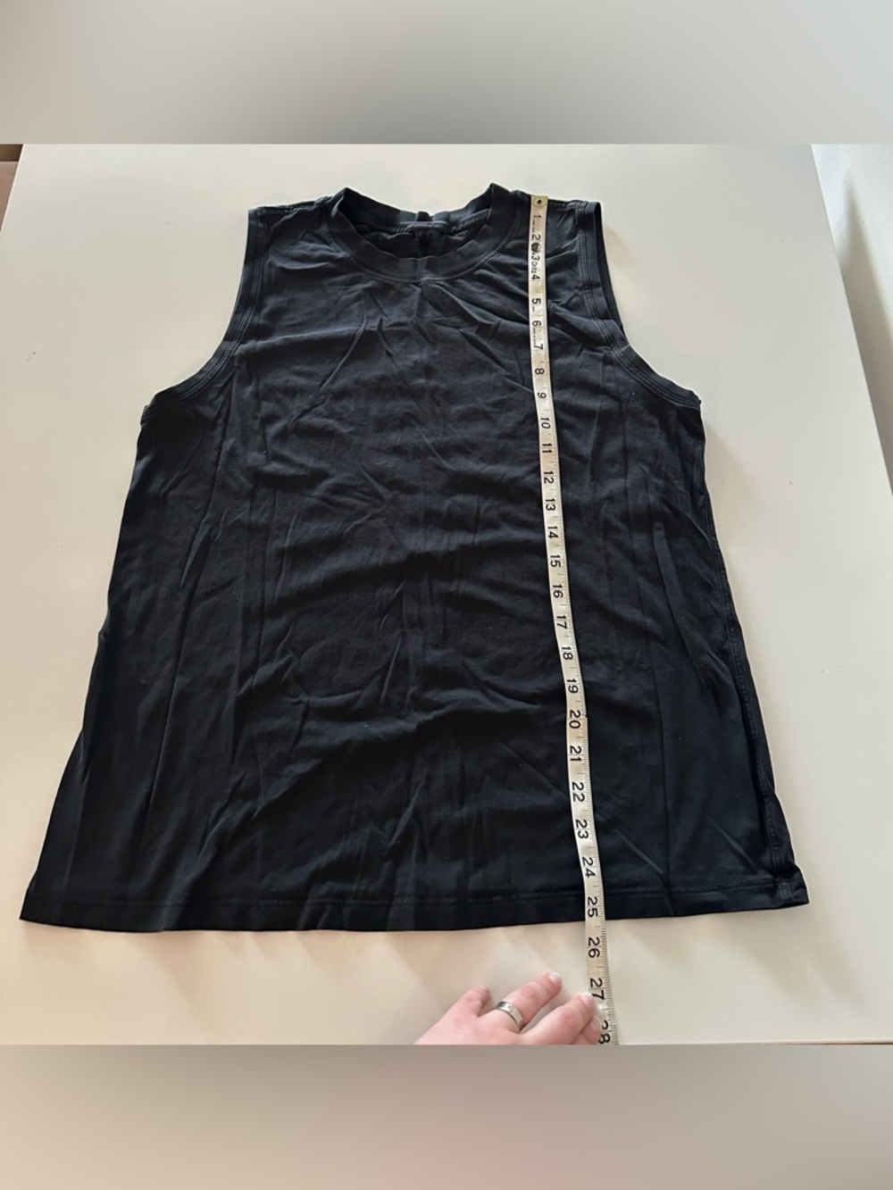 Lululemon All Yours Muscle Tee Tank Top Pima Cotton Black Oversized 4? Lounge - Picture 3 of 6